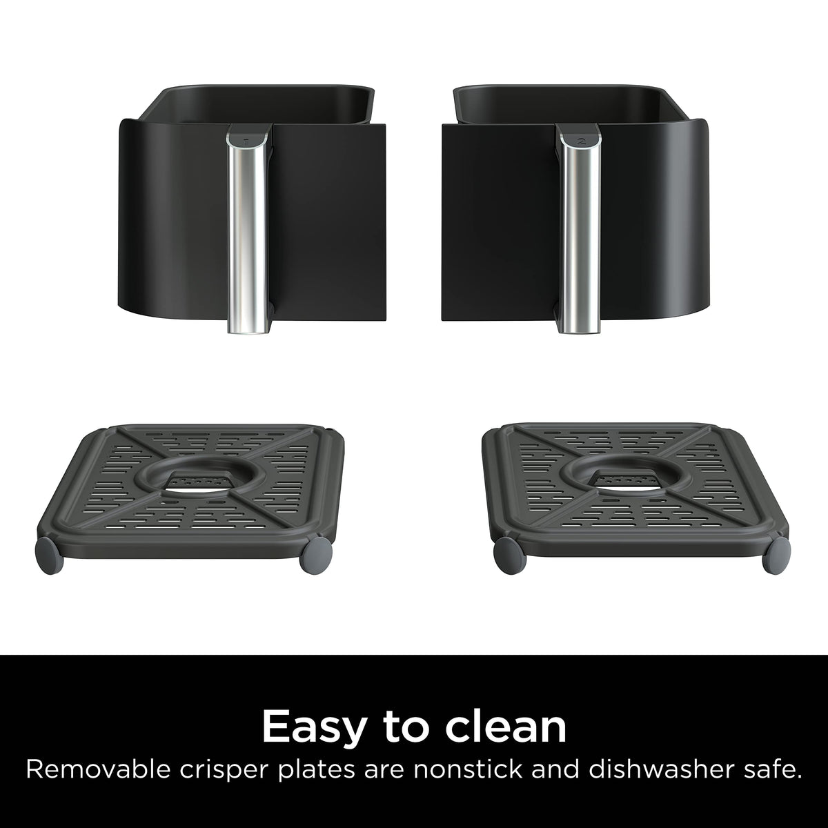 6 Quart 5-in-1 DualZone 2-Basket Air Fryer, Black C266