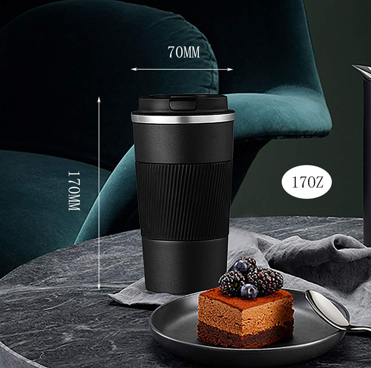 17oz Stainless Steel Vacuum Insulated Travel Mug L28098