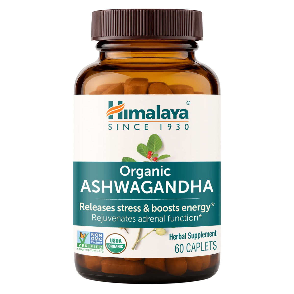 USDA Organic Ashwagandha Root 670 mg 60 Caplets V193023