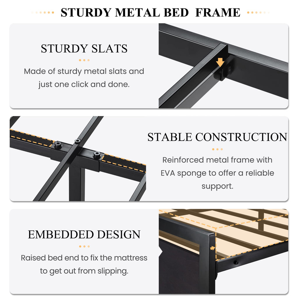 Queen Size Bed Frame with Headboard O4255
