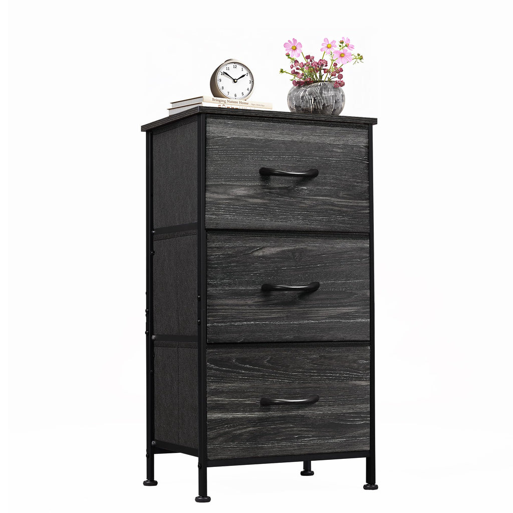 Black 3 Drawer Wood Dresser C207593