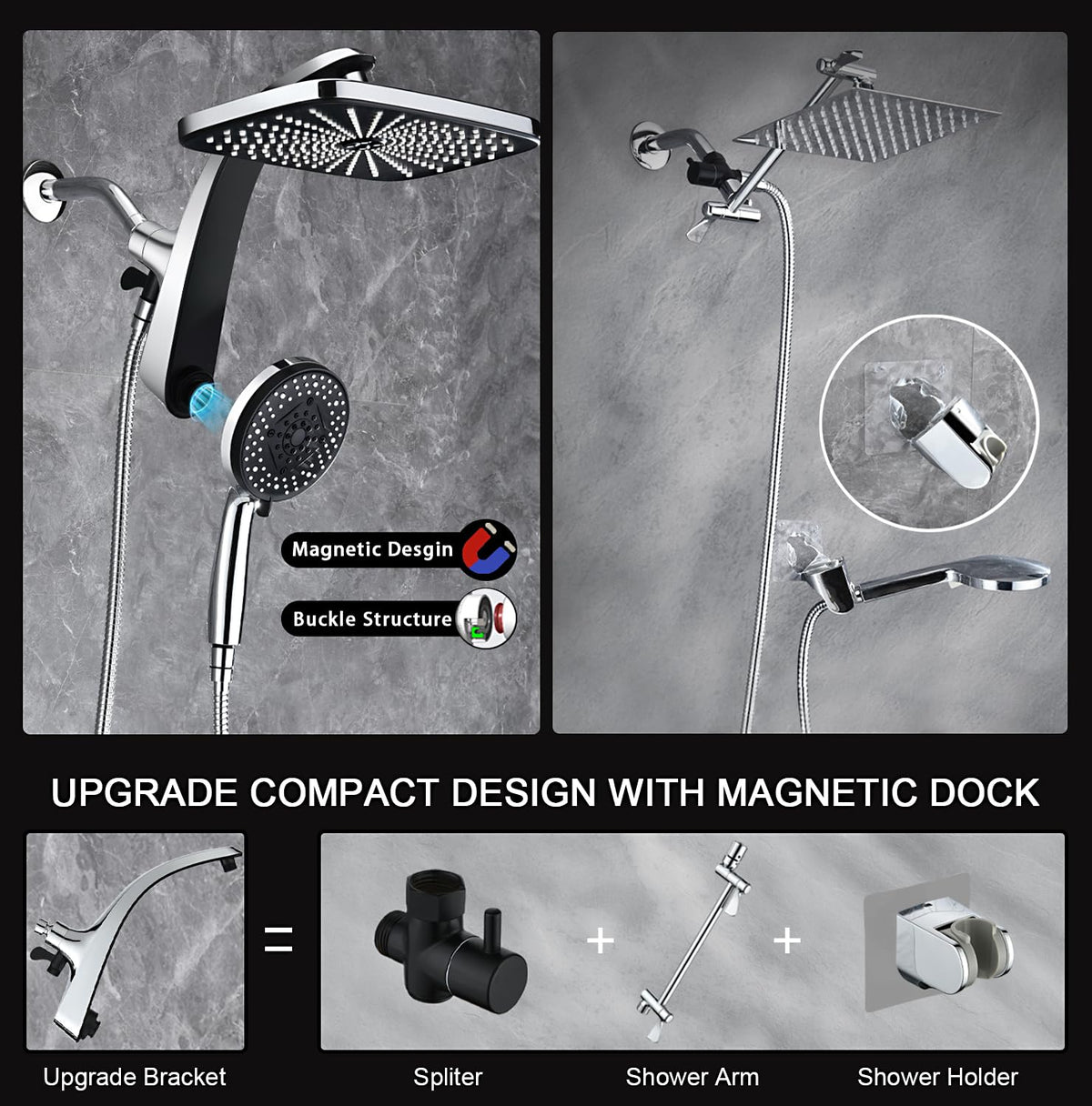 Chrome Handheld Rain Shower Head S413