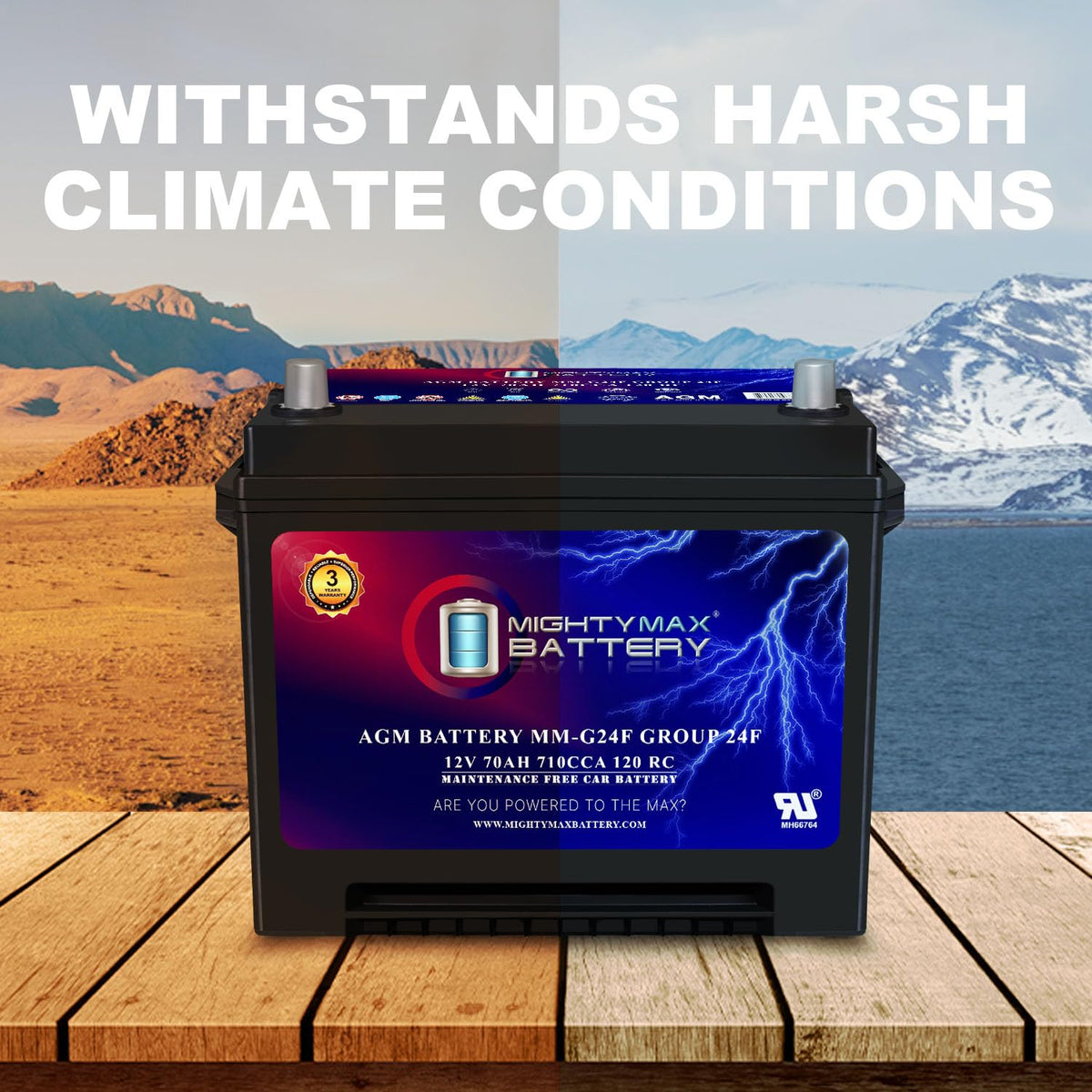 12V 70Ah AGM Replacement Battery S323