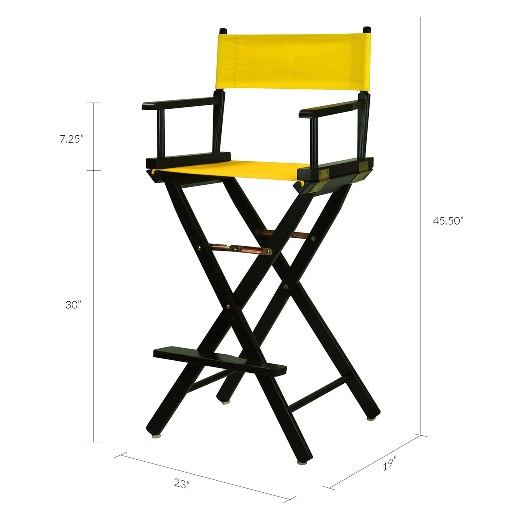 Director Chair Bar Height Black Frame Gold Canvas N11466