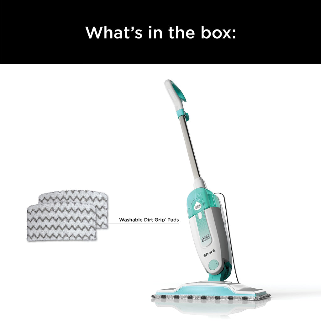 White Steam Mop with 2 Dirt Grip Pads J169