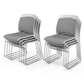 Grey Plastic Mesh Padded Stackable Chairs Set of 8 C19884