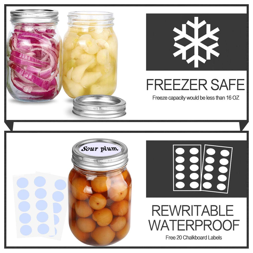 16oz Regular Mouth Mason Jars 18 Pack V3941