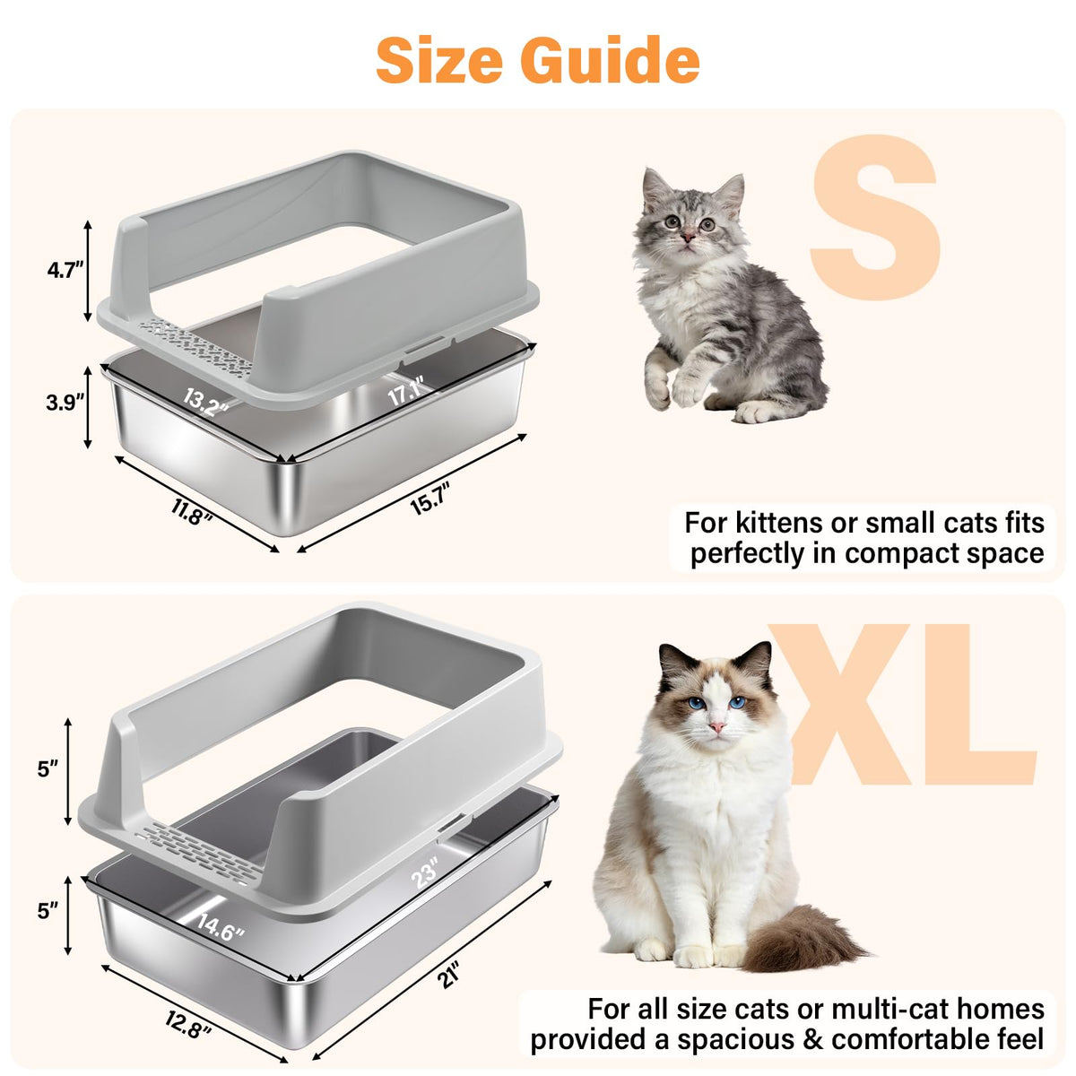Stainless Steel Cat Litter Box J49240