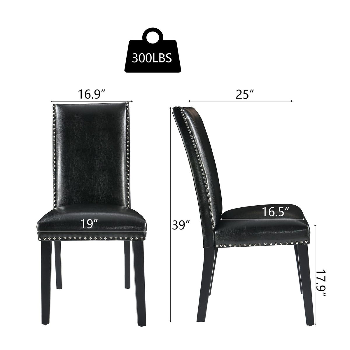 Set of 2 Faux Leather Upholstered Dining Chairs Y731814