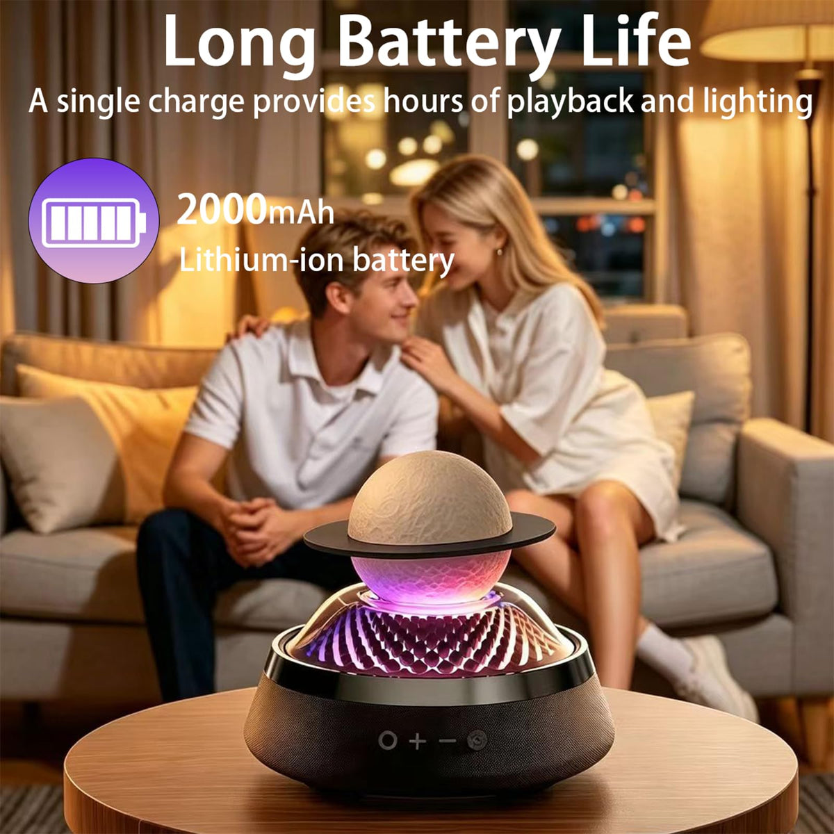 Black Portable Bluetooth Speaker with LED Night Light and Essential Oil Diffuser U9205