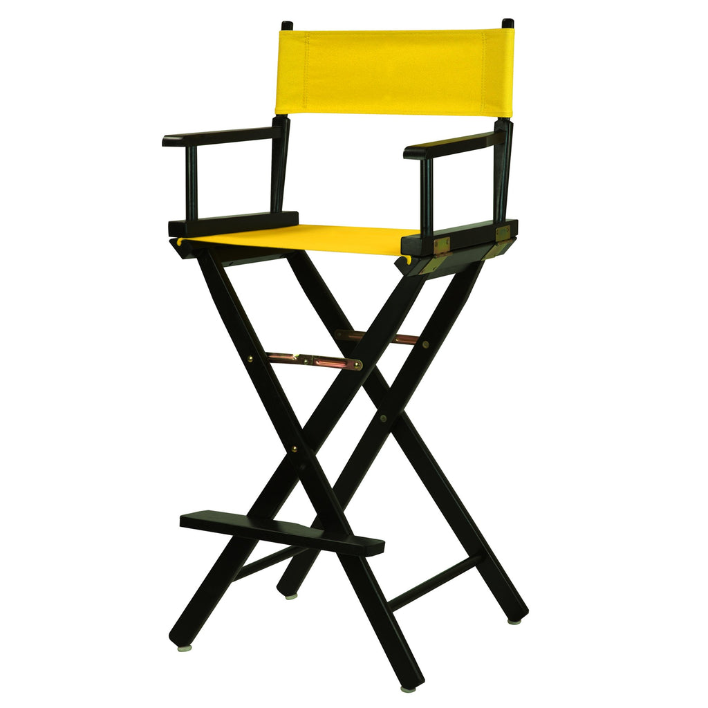 Director Chair Bar Height Black Frame Gold Canvas N11466