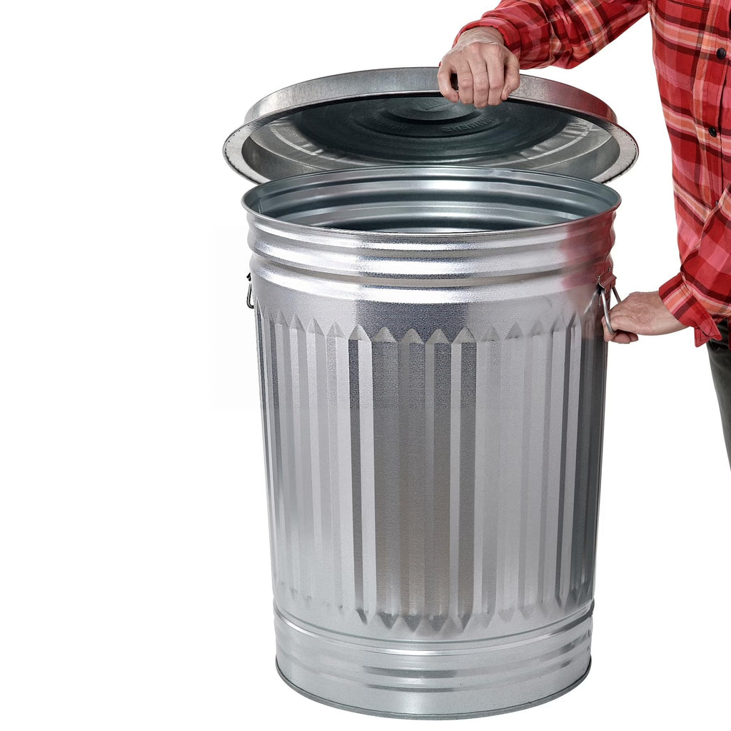 31 Gallon Galvanized Steel Storage Can with Lid J41351