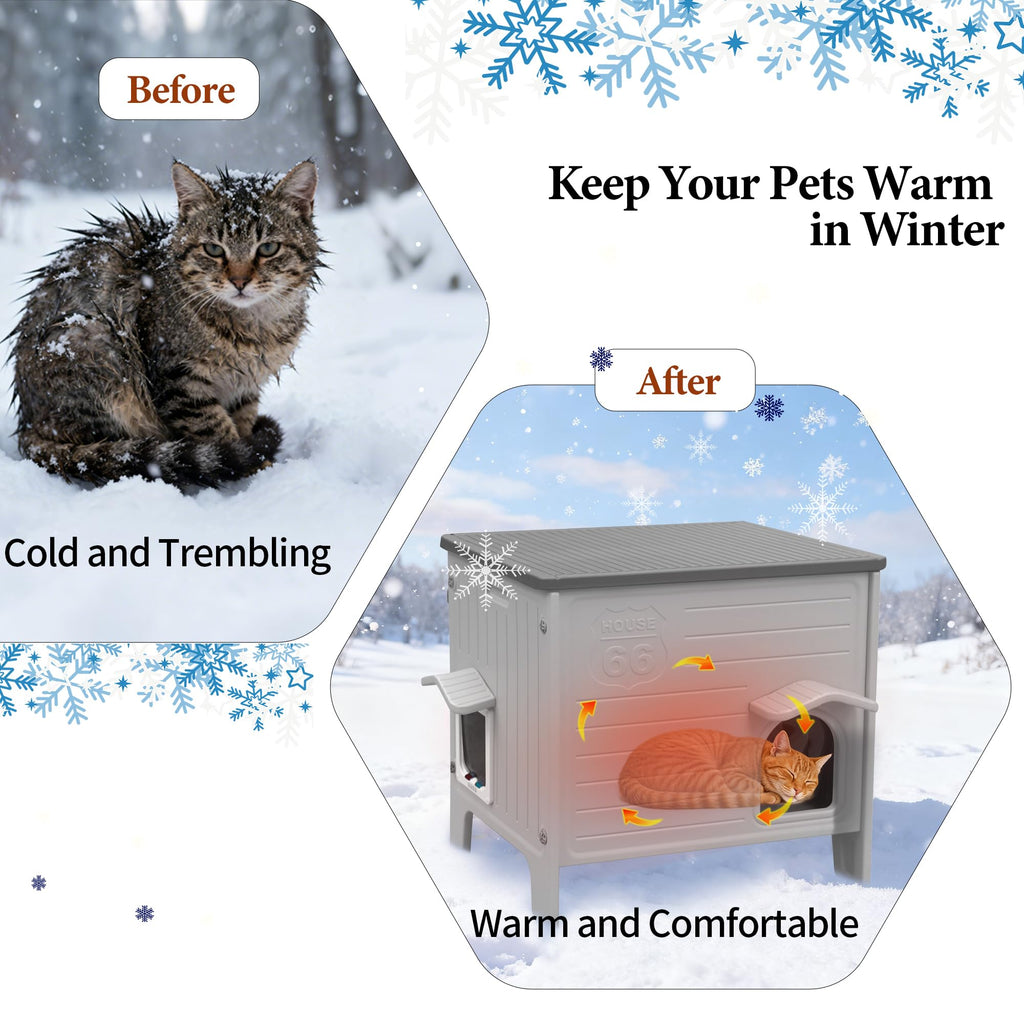 Insulated Outdoor Weatherproof Plastic Cat House F692