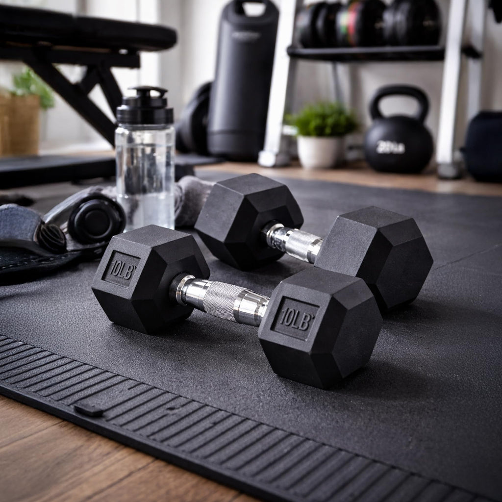 Rubber Encased Hex Dumbbell W264519
