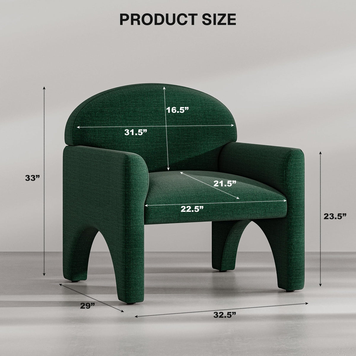 Green Upholstered Accent Chair Set of 2 with Rubber Wood Legs K197