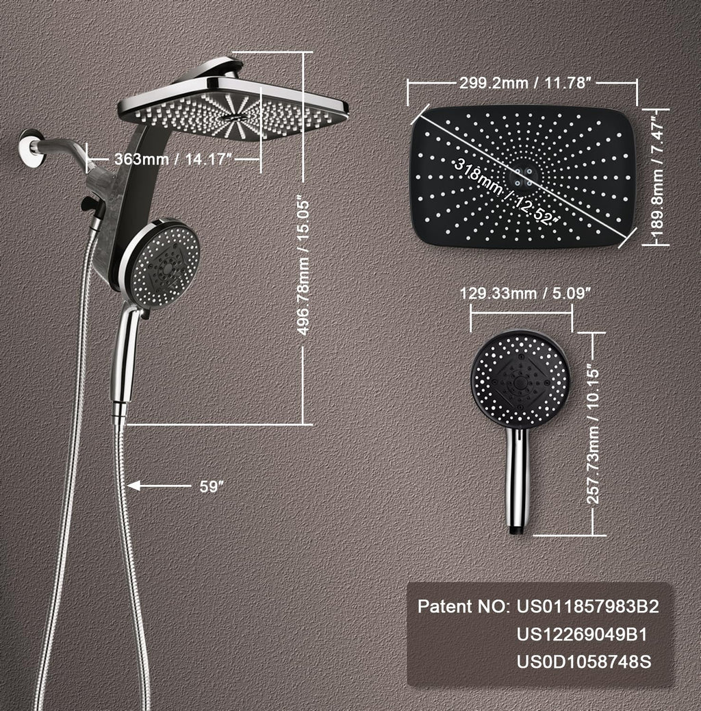 Chrome Handheld Rain Shower Head S413