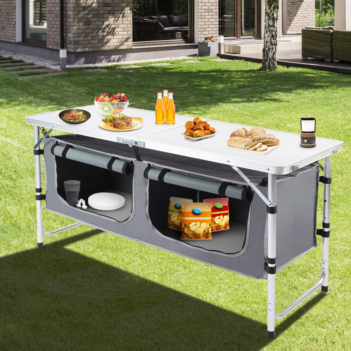 Folding Camping Table with Storage Organizer Z4226