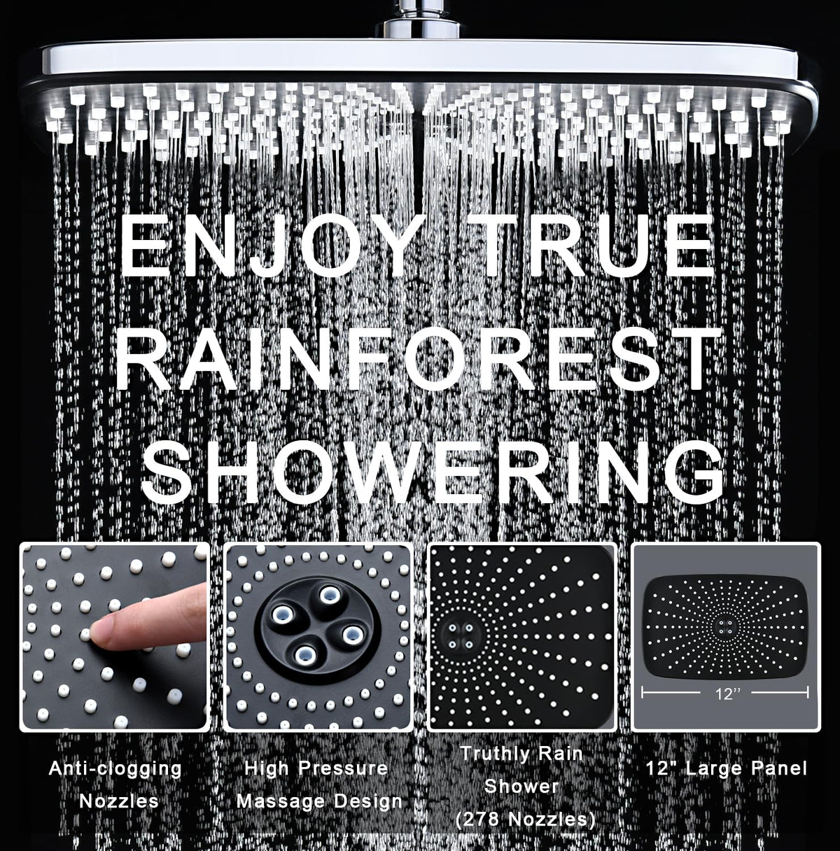 Chrome Handheld Rain Shower Head S413