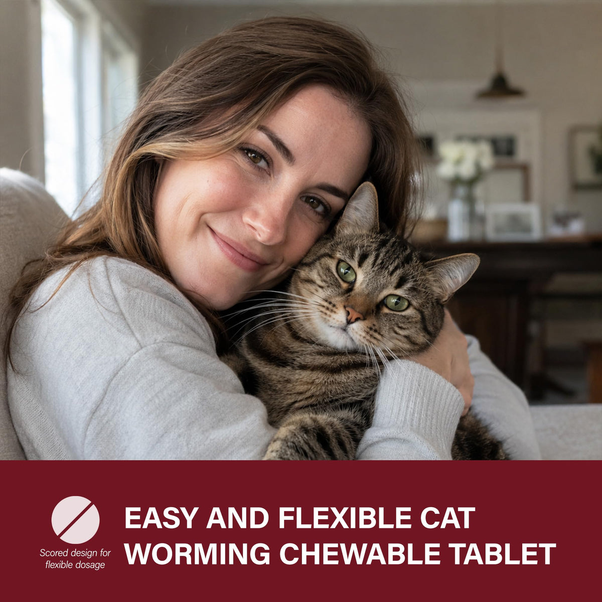 Cat Dewormer, Beef Flavor, 30 Tablets B94795