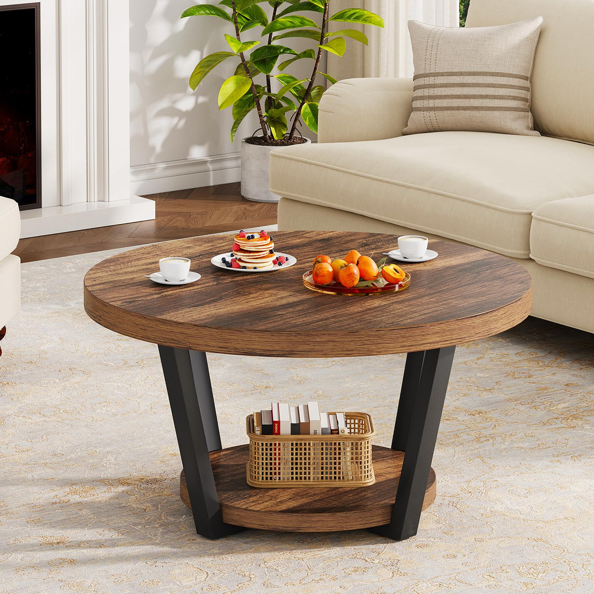 32'' Round Coffee Table with Storage J3620