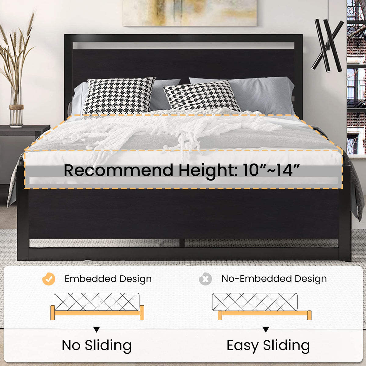 Queen Size Bed Frame with Headboard O4255