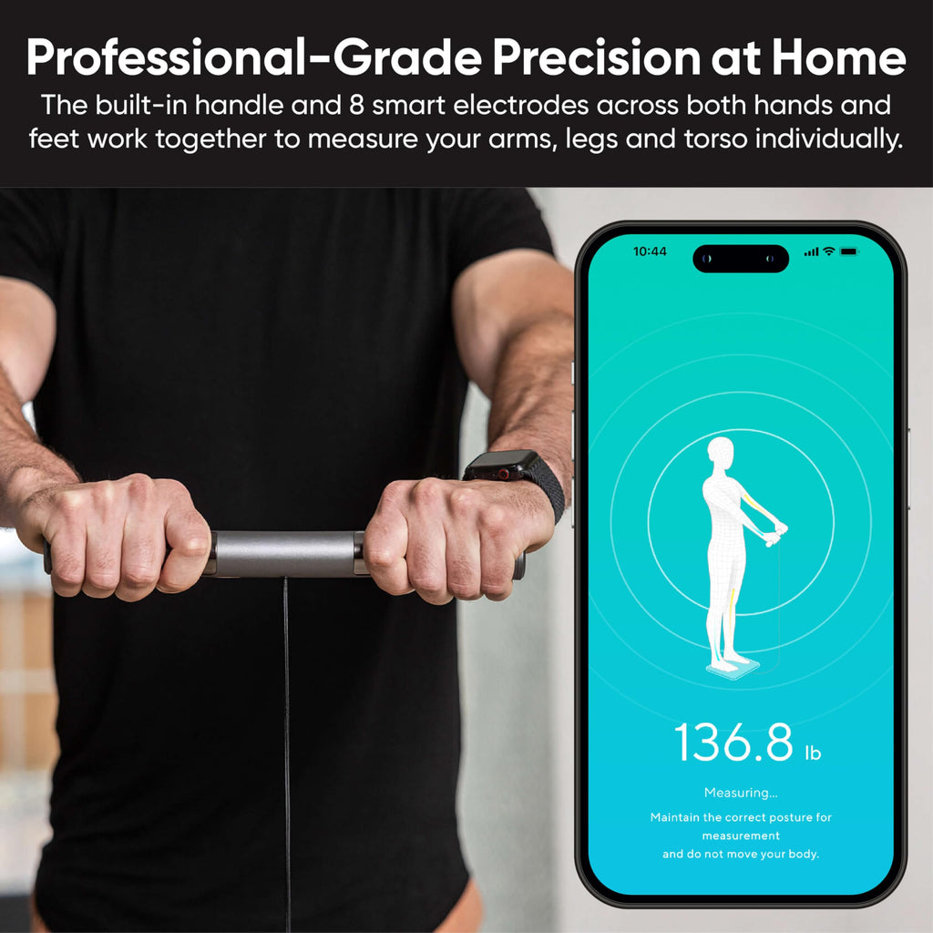 Wi-Fi & Bluetooth Body Composition Scale with Handle, 400 lbs, Black Q69657