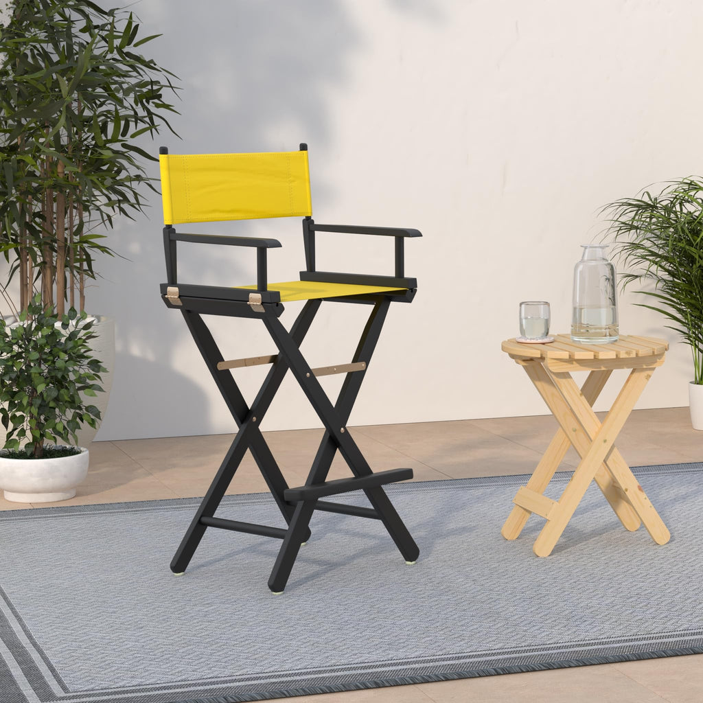 Director Chair Bar Height Black Frame Gold Canvas N11466