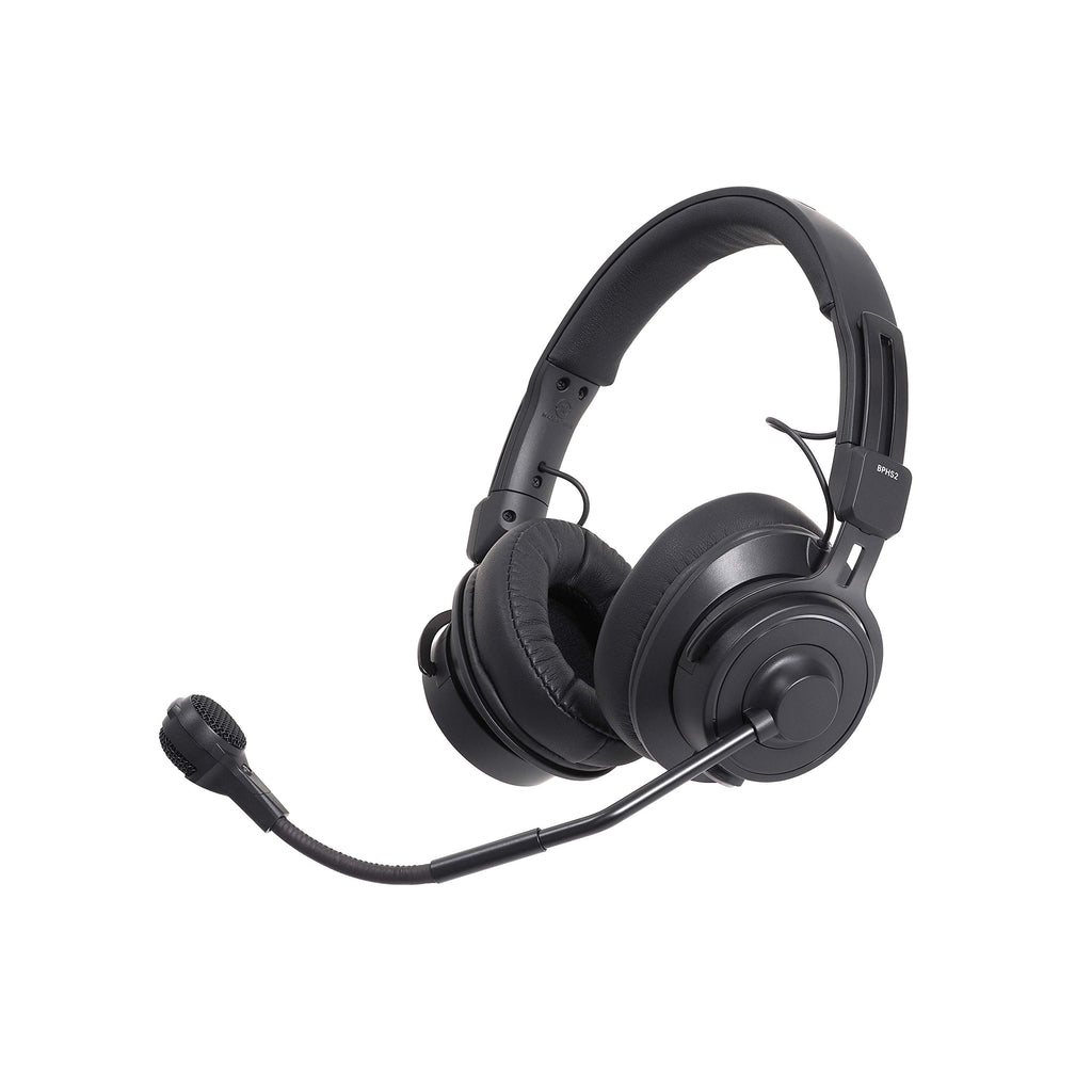 Black Broadcast Stereo Headset with Boom Microphone N13316