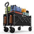Folding Wagon Cart with Wheels, 220lbs, Black H21383