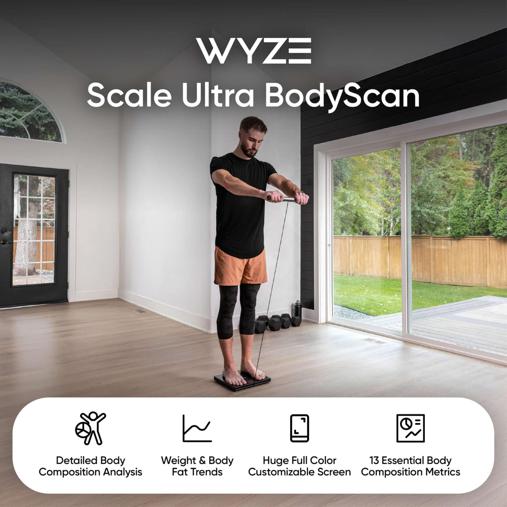 Wi-Fi & Bluetooth Body Composition Scale with Handle, 400 lbs, Black Q69657