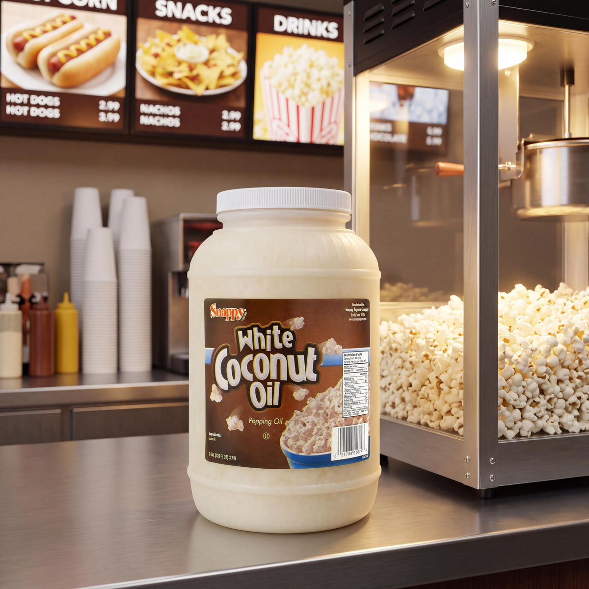 Pure White Coconut Popcorn Oil 1 Gallon 4 Count J55066