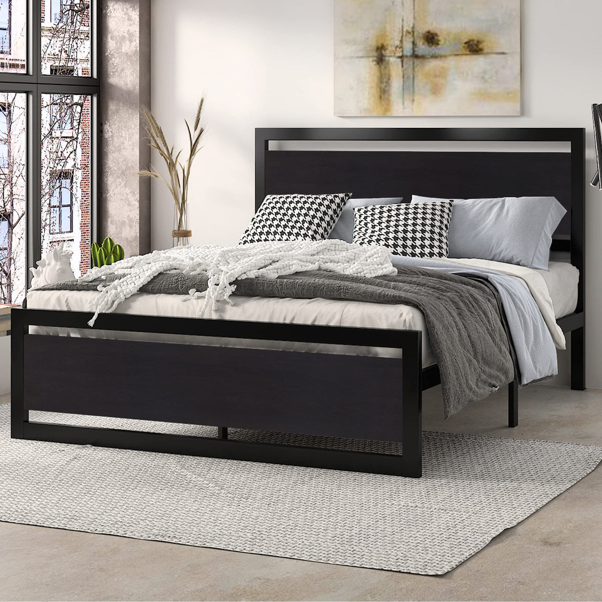 Queen Size Bed Frame with Headboard O4255