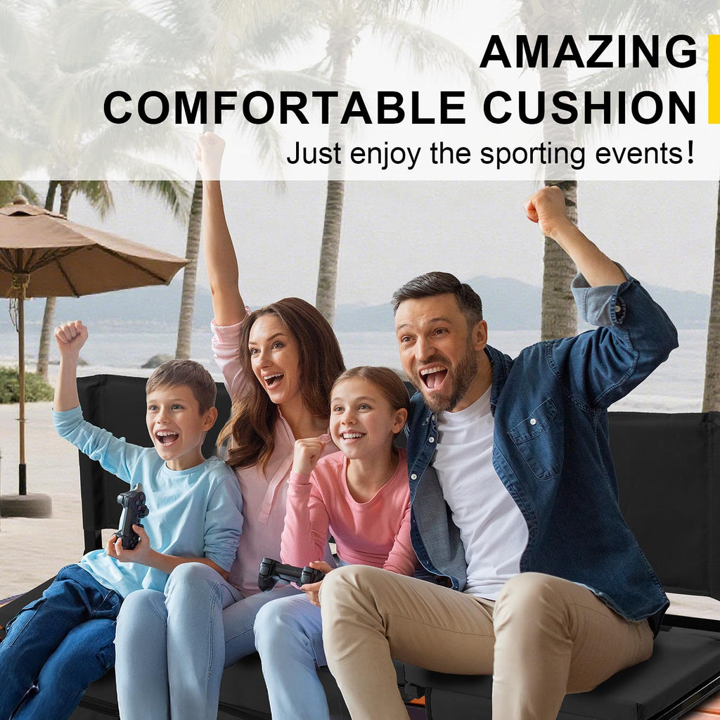 Folding Bleacher Seat with Back Support and Cushion S8992