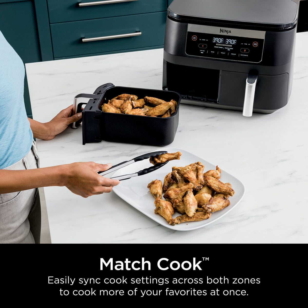 6 Quart 5-in-1 DualZone 2-Basket Air Fryer, Black C266