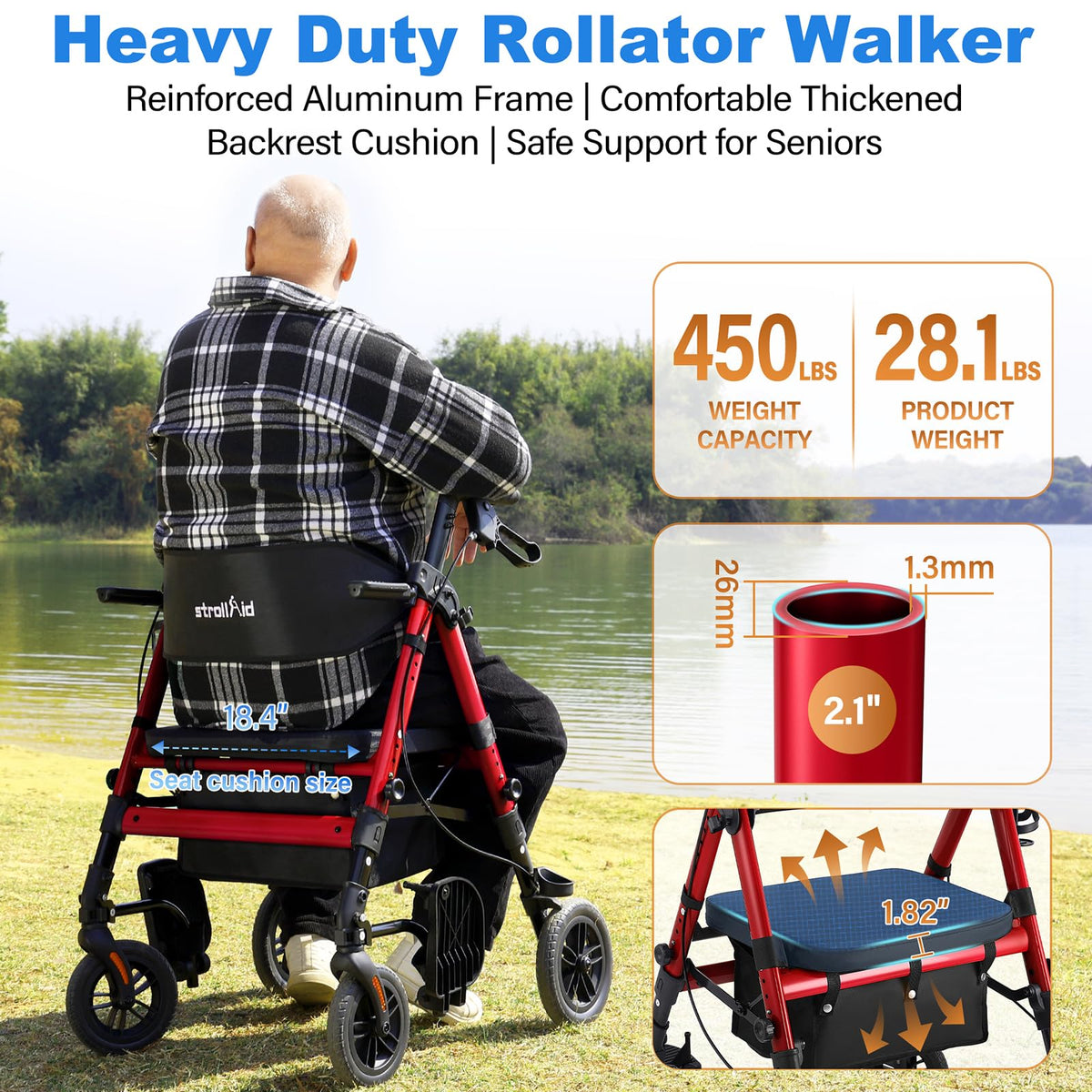 2-in-1 Rollator Wheelchair Combo Y8066
