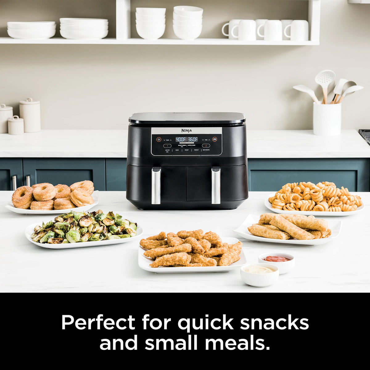 6 Quart 5-in-1 DualZone 2-Basket Air Fryer, Black C266