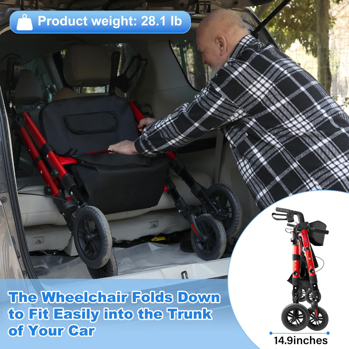 2-in-1 Rollator Wheelchair Combo Y8066