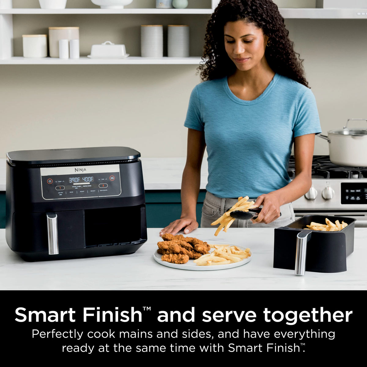 6 Quart 5-in-1 DualZone 2-Basket Air Fryer, Black C266