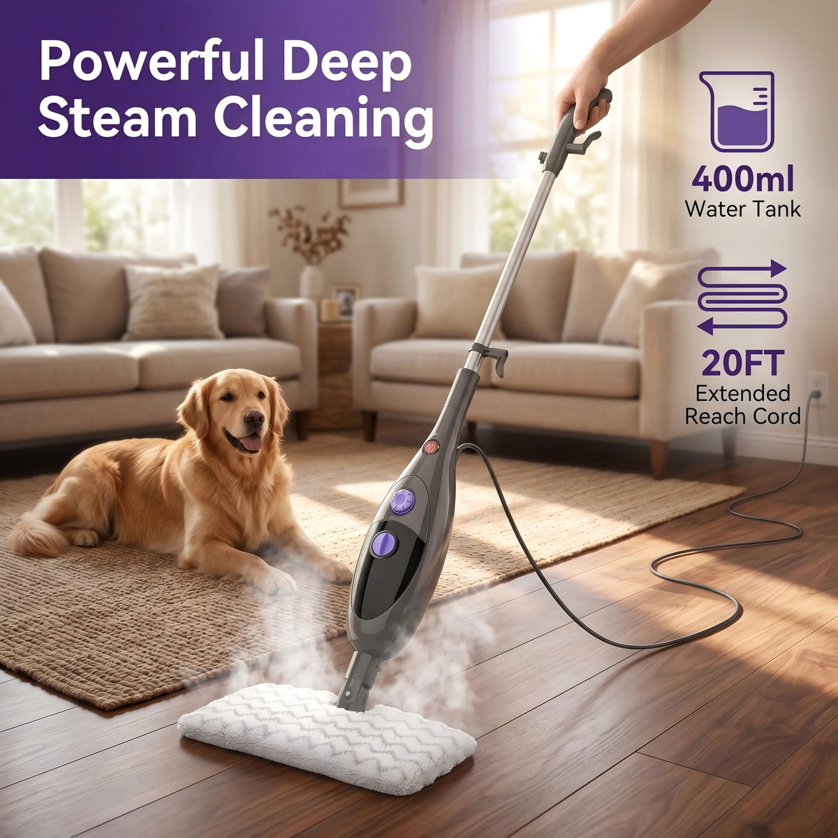12-in-1 Steam Mop Detachable Handheld Steam Cleaner G7050