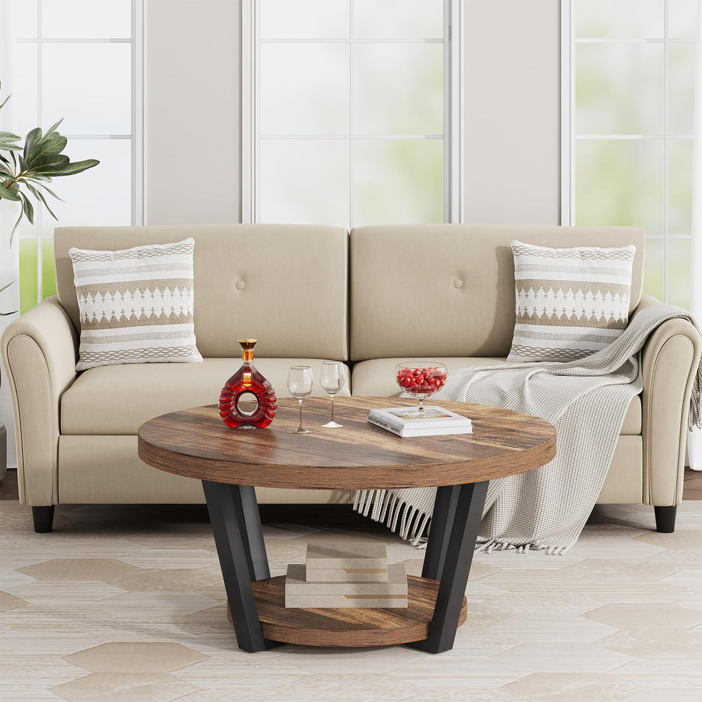 32'' Round Coffee Table with Storage J3620
