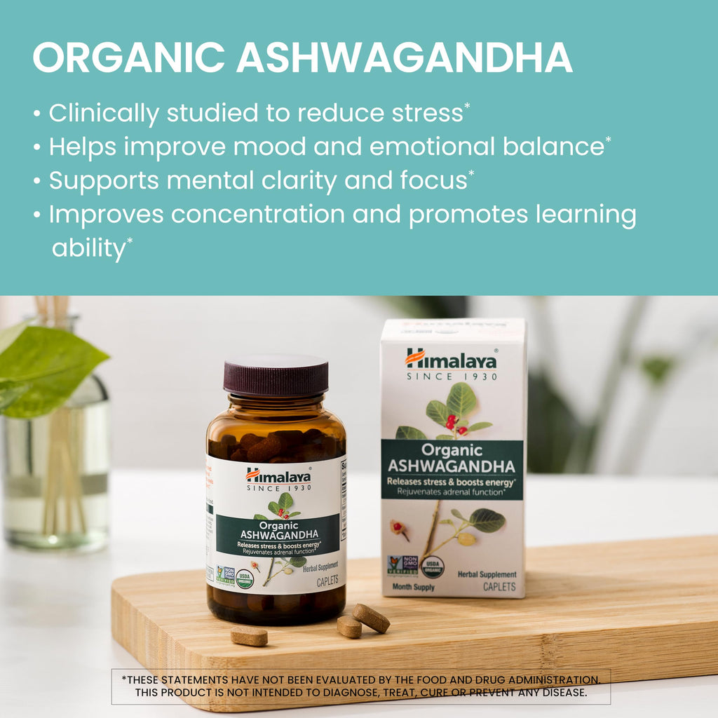 USDA Organic Ashwagandha Root 670 mg 60 Caplets V193023