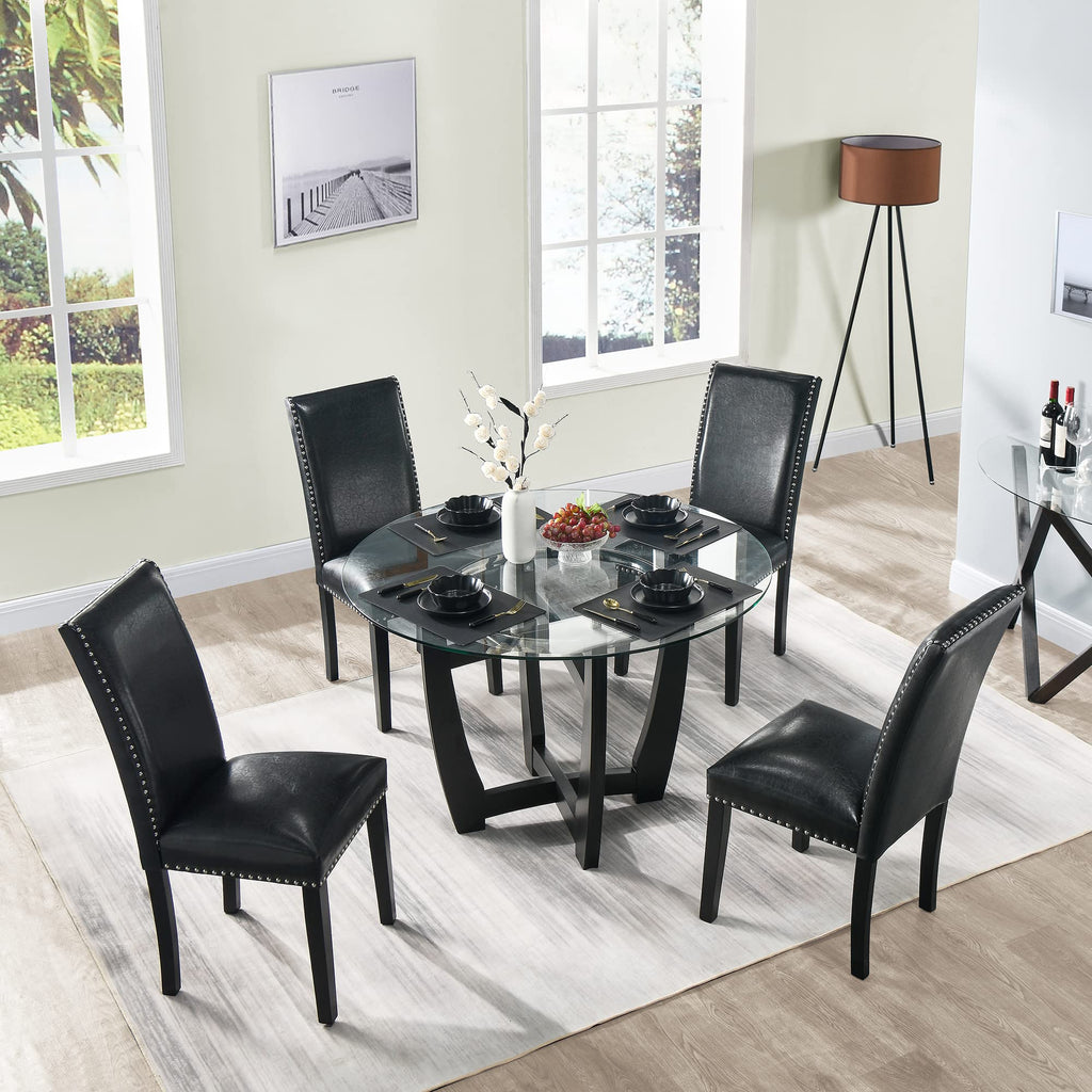 Set of 2 Faux Leather Upholstered Dining Chairs Y731814
