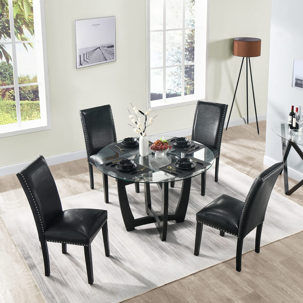 Set of 2 Faux Leather Upholstered Dining Chairs Y731814
