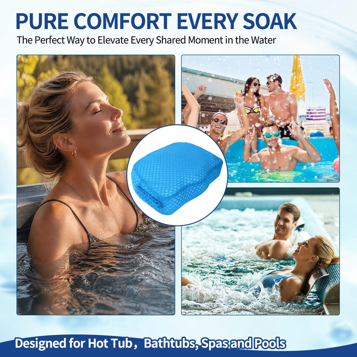 Weighted 3D Air Mesh Inflatable Hot Tub Booster Seat J70993