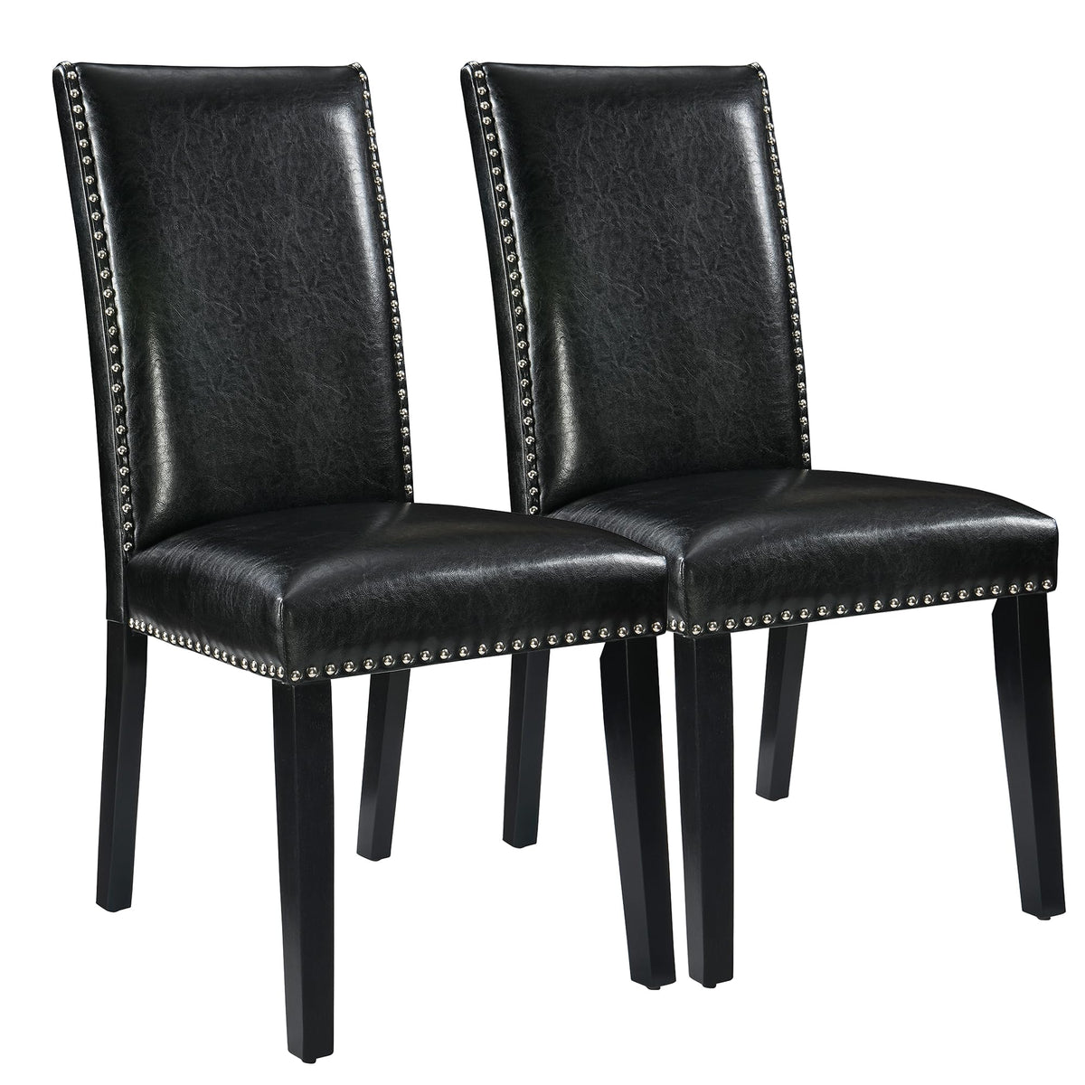 Set of 2 Faux Leather Upholstered Dining Chairs Y731814