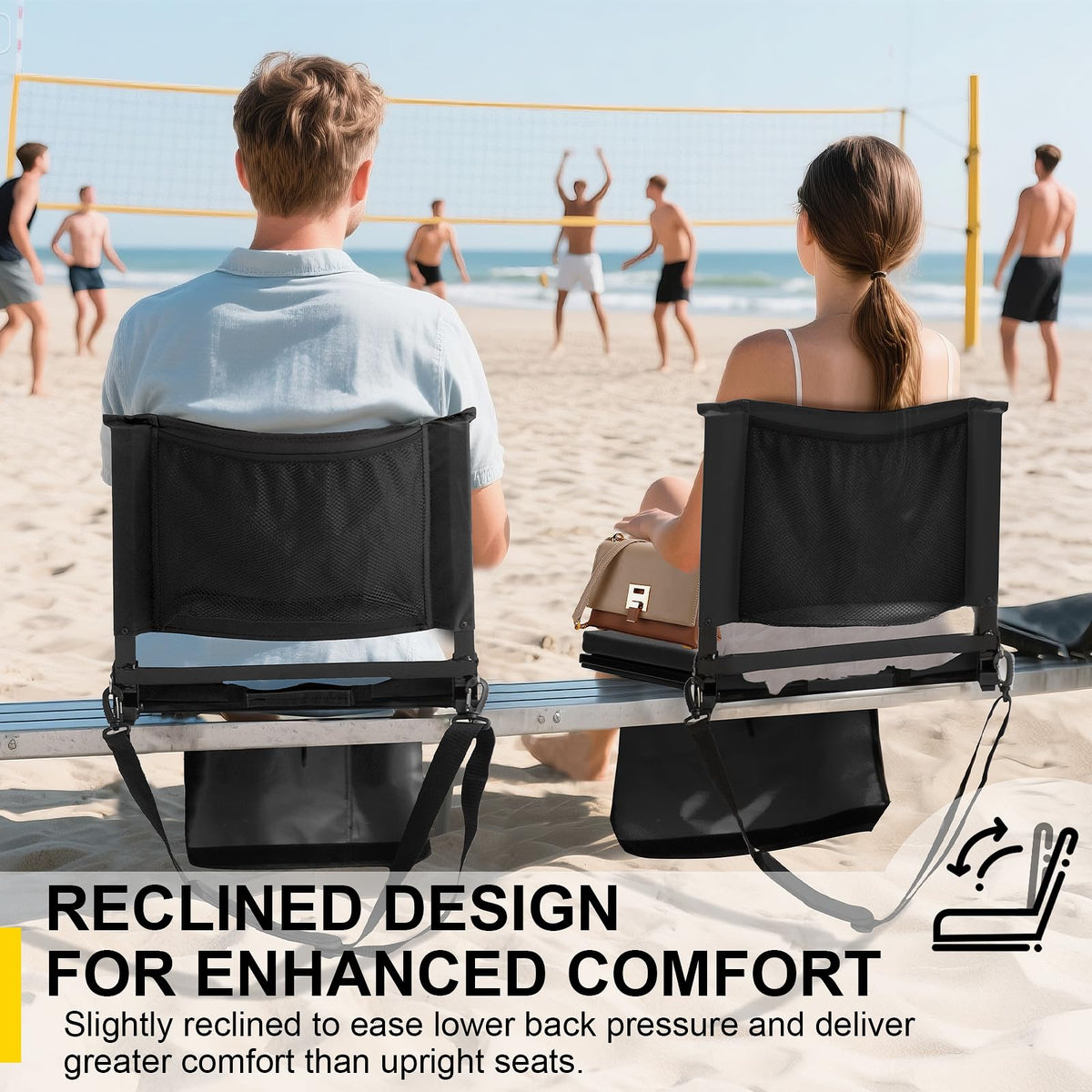 Folding Bleacher Seat with Back Support and Cushion S8992