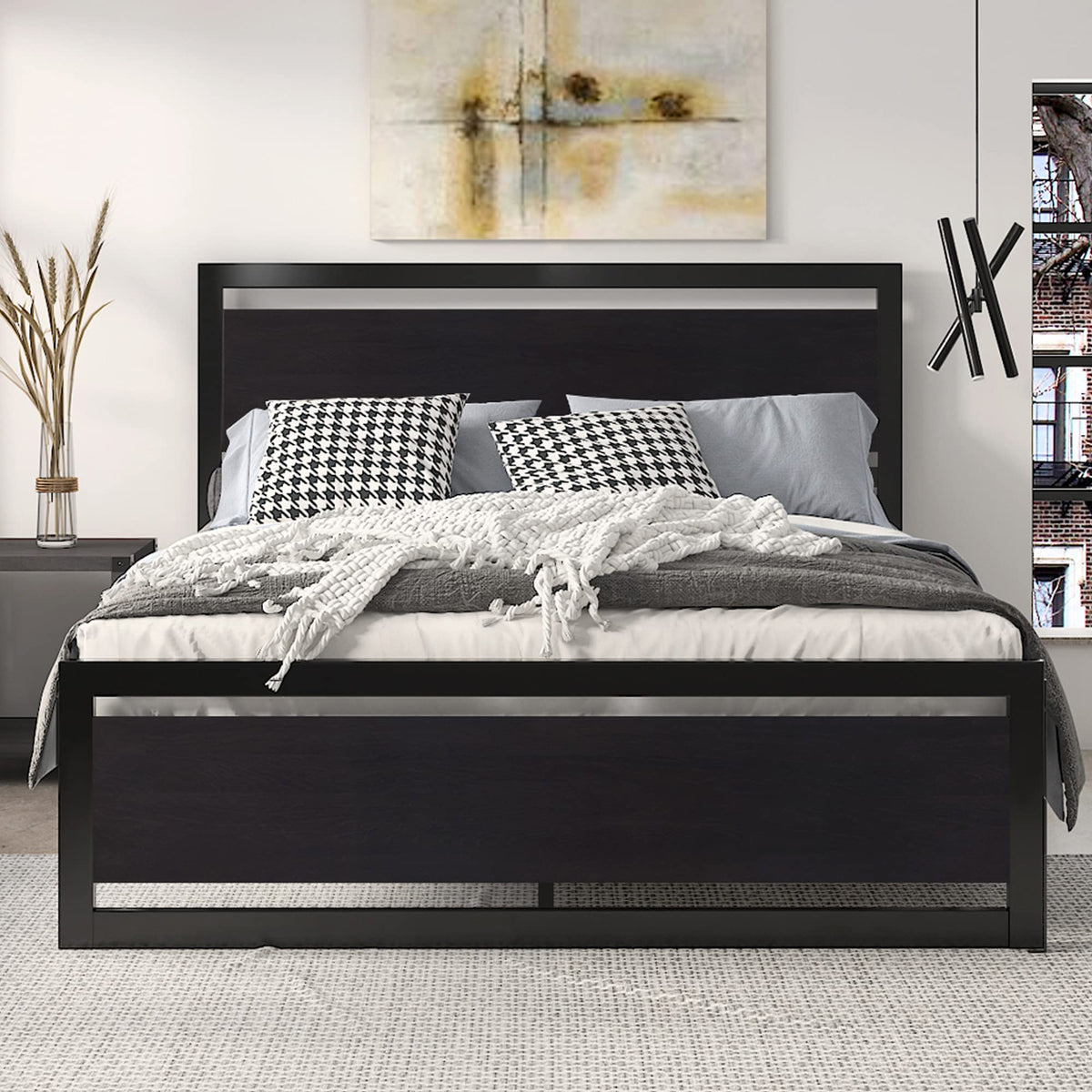 Queen Size Bed Frame with Headboard O4255