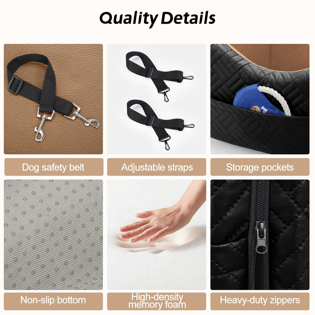 Waterproof PU Leather Dog Car Seat with Safety Belt G783144