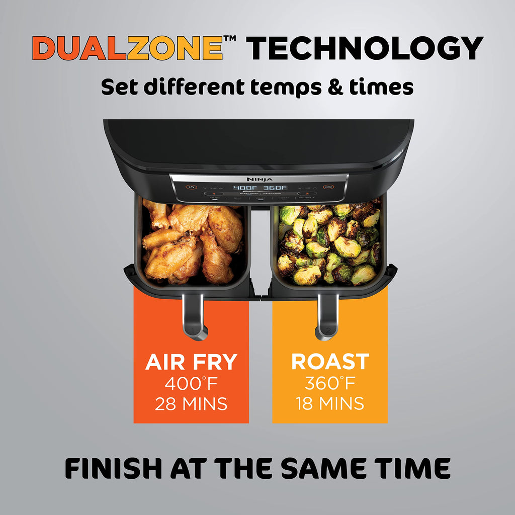 6 Quart 5-in-1 DualZone 2-Basket Air Fryer, Black C266