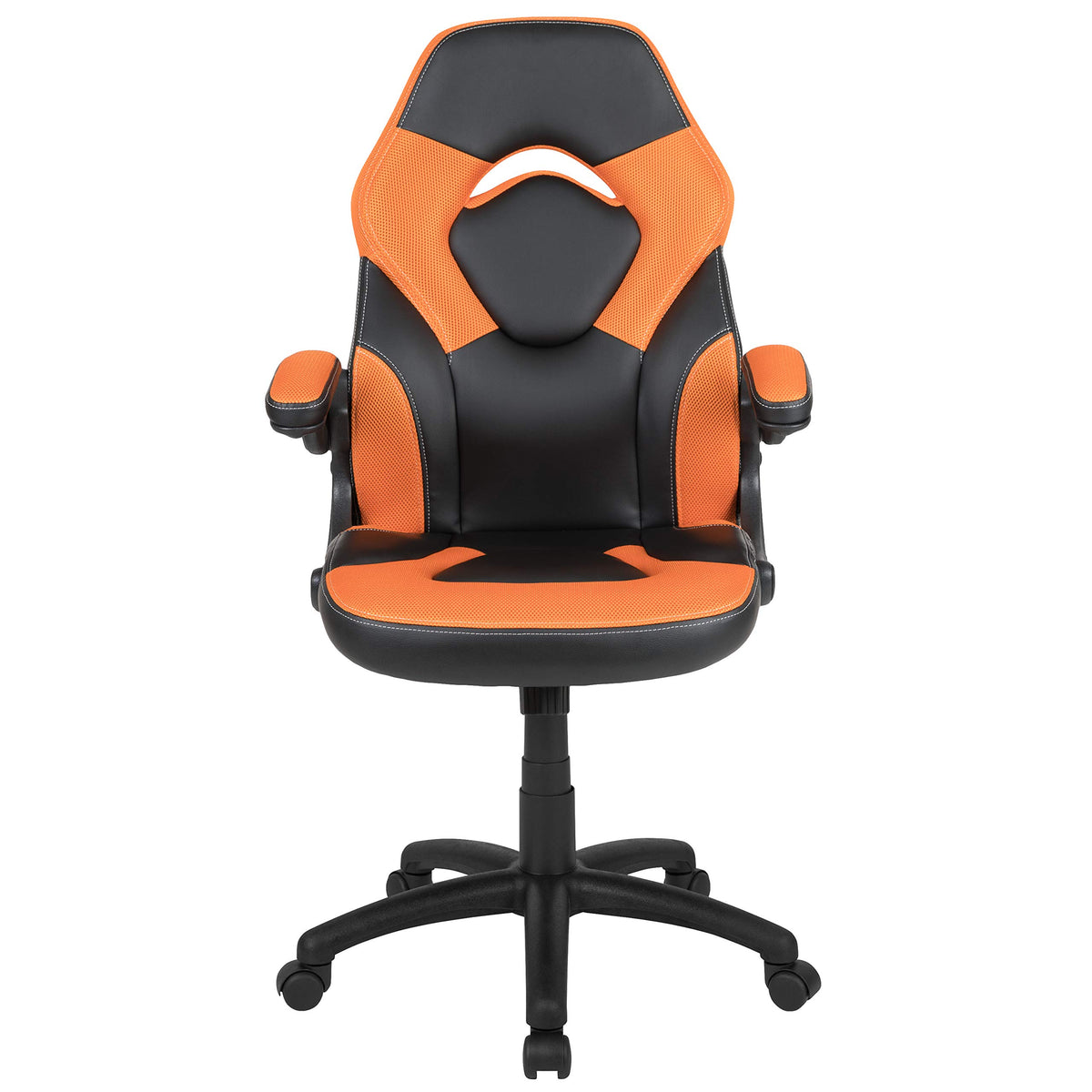 Orange Black Ergonomic Gaming Chair with Flip-up Arms E29986